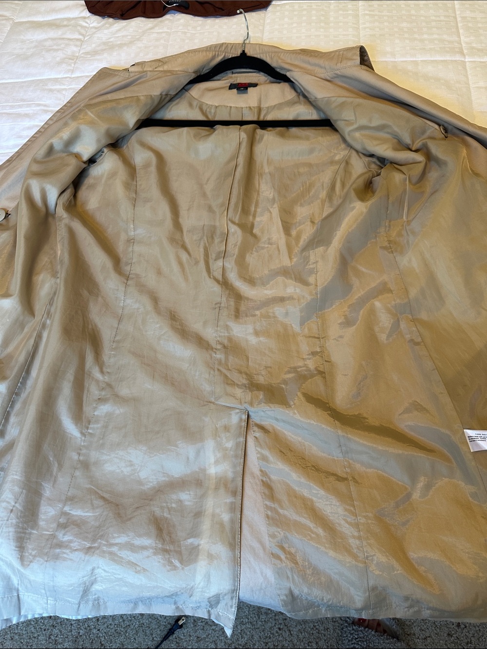 Women’s Styled Beige Trench Coat - Classic Double-Breasted Trench - Picture 9 of 13